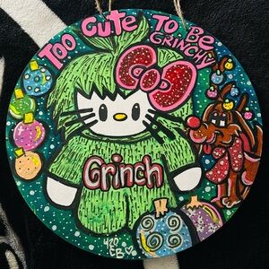 Grinch Hello Kitty Art Decor